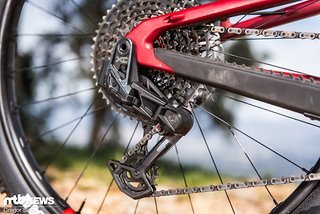 Die SRAM X0 Transmission sorgt für knackige Schaltvorgänge auch unter Last. Die SRAM X0 Transmission sorgt für knackige Schaltvorgänge auch unter Last.