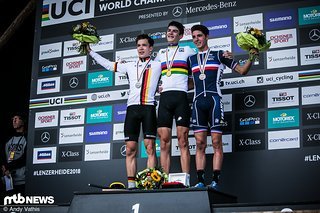 Das Podium der WM 2018 der Junioren