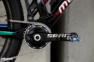 Angetrieben wird das Rad von Mitterwallner passend zum AXS-Ökosystem mit SRAMs XX SL Transmission Schaltung.