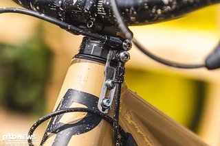 Um den Lenker unendlich oft drehen zu können, ist bei Lukas ein Rotor für die hintere Bremse verbaut Um den Lenker unendlich oft drehen zu können, ist bei Lukas ein Rotor für die hintere Bremse verbaut