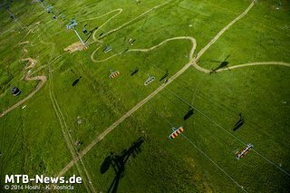 Zwischen den Strecken des Bikeparks