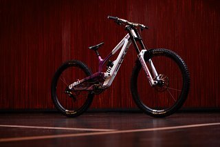 Valis WM-Bike erstrahlt in einem edlen Mix aus Lila und Weiß.
