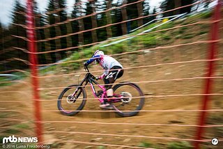Tracey Hannah war das ganze Wochenende schon flott unterwegs, hatte im Rennlauf aber leider Sturzpech.