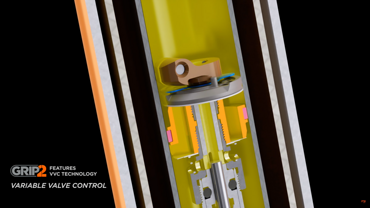 Die Highspeed-Zugstufe wird von einem VVC genannten System kontrolliert. Die Highspeed-Zugstufe wird von einem VVC genannten System kontrolliert.