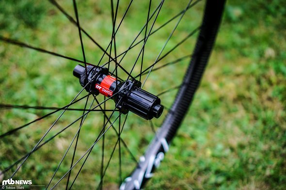 Hier noch mit Shimano Freilaufkörper zu sehen haben wir für den Test auf den Sram XD Freilauf gewechselt Hier noch mit Shimano Freilaufkörper zu sehen haben wir für den Test auf den Sram XD Freilauf gewechselt