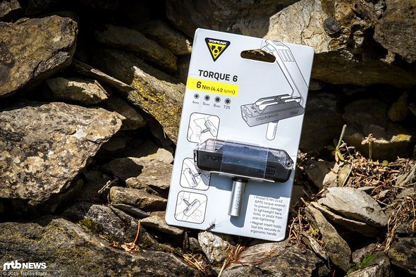 Der Topeak Torque 6 ist ein kompakter Drehmomentschlüssel mit vier Bits Der Topeak Torque 6 ist ein kompakter Drehmomentschlüssel mit vier Bits
