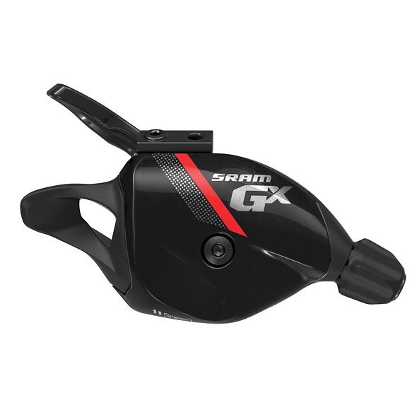 Der SRAM GX Schalthebel ist mit rotem oder grauen Streifen verfügbar und ist ebenso wie die teureren Modelle in zwei Positionen montierbar Der SRAM GX Schalthebel ist mit rotem oder grauen Streifen verfügbar und ist ebenso wie die teureren Modelle in zwei Positionen montierbar