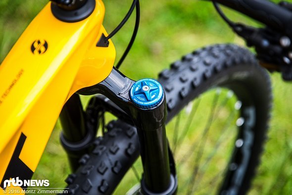 Keine Mogelpackung: Ghost setzt bei den neuen Modellen auf die Fox Performance-Gabeln mit schwarzen Standrohren Keine Mogelpackung: Ghost setzt bei den neuen Modellen auf die Fox Performance-Gabeln mit schwarzen Standrohren