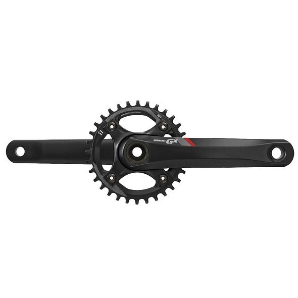 Die SRAM GX Kurbel gibt es in zwei Ausführungen, hier zu sehen die teurere GX1400 mit hohlen Kurbelarmen Die SRAM GX Kurbel gibt es in zwei Ausführungen, hier zu sehen die teurere GX1400 mit hohlen Kurbelarmen