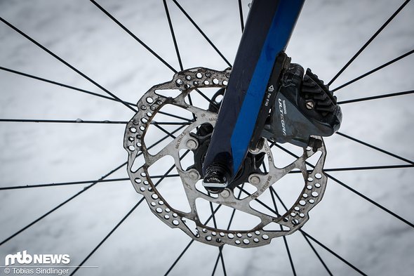 Bremsscheiben mit 160 Millimeter Durchmesser sind gerade für schwerere Fahrer und im groben Gelände von Vorteil Bremsscheiben mit 160 Millimeter Durchmesser sind gerade für schwerere Fahrer und im groben Gelände von Vorteil