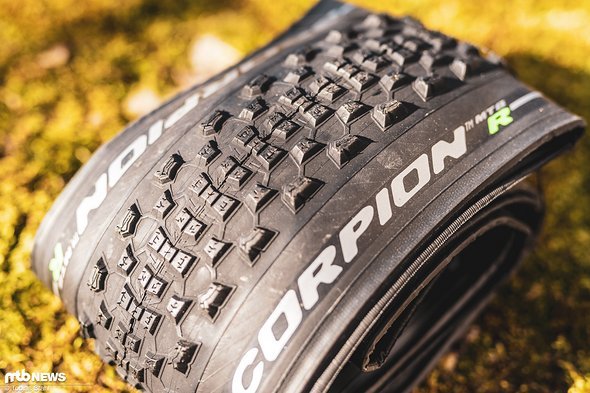 Der Pirelli Scorpion MTB R ist mit engem Profil für den Einsatz am Hinterrad optimiert Der Pirelli Scorpion MTB R ist mit engem Profil für den Einsatz am Hinterrad optimiert