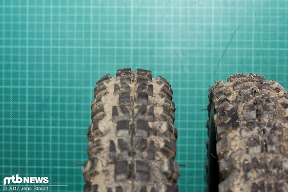 Links: Knight 27,5 Carbon Felge mit 30 mm Innenweite, Mitte: DT FR 570 mit 27,5 mm Innenweite, ... Links: Knight 27,5 Carbon Felge mit 30 mm Innenweite, Mitte: DT FR 570 mit 27,5 mm Innenweite, ...