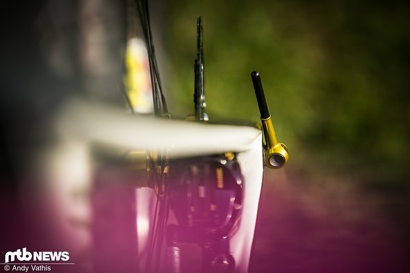 Überall am Bike von Sina Frei kann man spannende kleine Details entdecken, die sich auch optisch perfekt einfügen. Überall am Bike von Sina Frei kann man spannende kleine Details entdecken, die sich auch optisch perfekt einfügen.