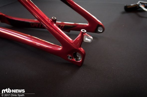 Da fehlt doch was? Specialized verzichtet auf ein Lager am Hinterbau, das nur wenig dreht und setzt auf flexende Streben. Da fehlt doch was? Specialized verzichtet auf ein Lager am Hinterbau, das nur wenig dreht und setzt auf flexende Streben.