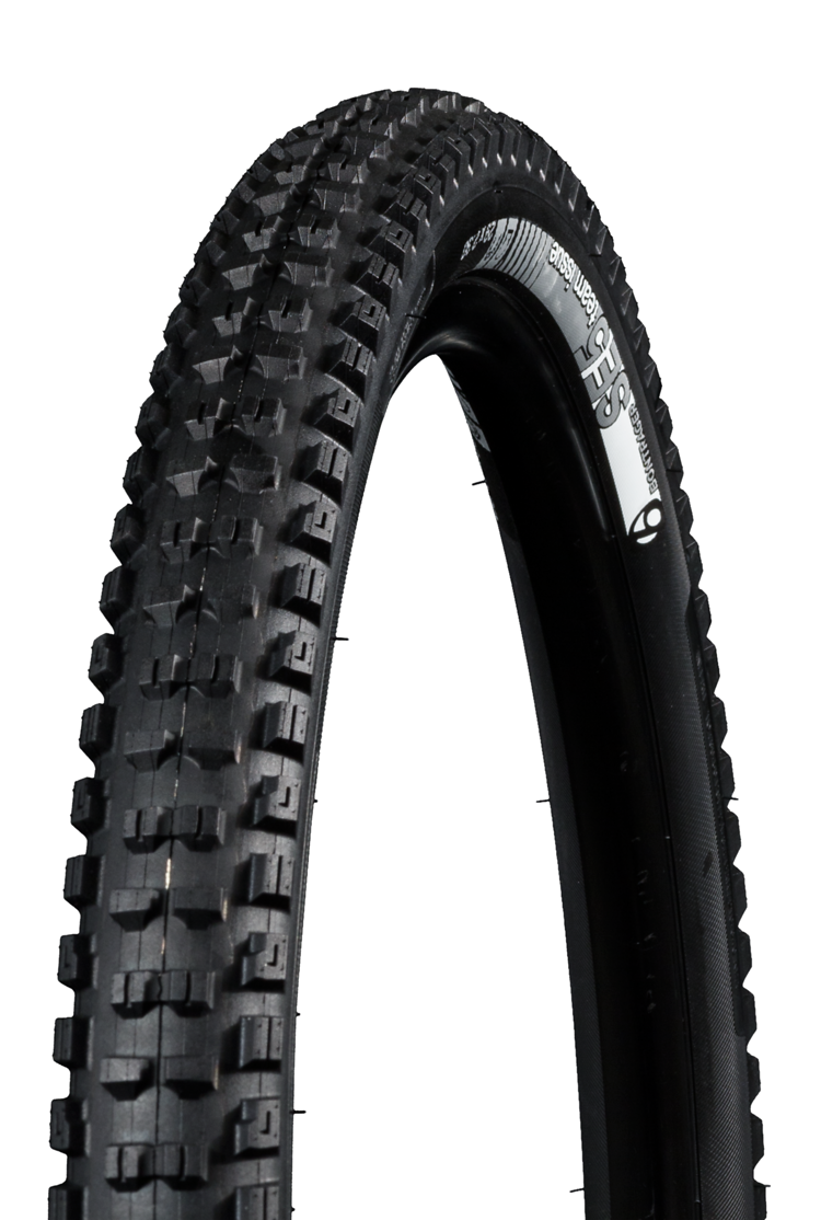Der Bontrager SE5 Team Issue Enduro-Reifen basiert auf dem G5 Downhill-Reifen, hat jedoch im Vergleich deutlich abgespeckt Der Bontrager SE5 Team Issue Enduro-Reifen basiert auf dem G5 Downhill-Reifen, hat jedoch im Vergleich deutlich abgespeckt