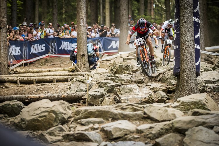 Im XC-World Cup ist die Fox 32 Step-Cast häufig vertreten Im XC-World Cup ist die Fox 32 Step-Cast häufig vertreten