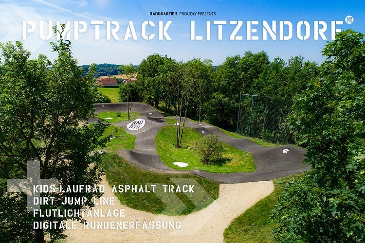 Pumptrack Litzendorf Pressefoto mit Beschriftung