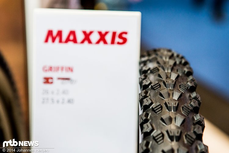 Mit dem Maxxis Griffin zeigt das Unternehmen neu einen auf niedrigen Rollwiderstand optimierten Downhill-Reifen Mit dem Maxxis Griffin zeigt das Unternehmen neu einen auf niedrigen Rollwiderstand optimierten Downhill-Reifen