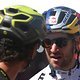 Urs Gerig of SCOTT-SRAM Old Dudes &amp; Lars Forster of Scott-SRAM MTB-Racing chat during stage 6 of the 2019 Absa Cape Epic Mountain Bike stage race from the University of Stellenbosch Sports Fields in Stellenbosch, South Africa on the 23rd March 2019