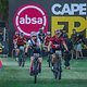 Elite top ladies including Amy Wakefield and Ariane Luthi head up to the start line during stage 6 of the 2022 Absa Cape Epic Mountain Bike stage race from Stellenbosch to Stellenbosch, South Africa on the 26th March 2022.