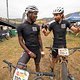 Nic Dlamini and Oli Munnik ABSA Amawele shares stories of their day during stage 4 of the 2022 Absa Cape Epic Mountain Bike stage race from Elandskloof in Greyton to Elandskloof in Greyton, South Africa on the 24th March 2022.
