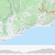 Strecke und Höhenprofil an der Küste über Varigotti