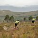 Riders with mountains in the background during stage 2 of the 2019 Absa Cape Epic Mountain Bike stage race from Hermanus High School in Hermanus to Oak Valley Estate in Elgin, South Africa on the 19th March 2019

Photo by Xavier Briel/Cape Epic