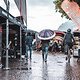 Wenn der Regen richtig prasselte, lichteten sich die Gänge...