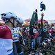 Pieter du Toit and Phil Buys get rid of their warmer kit during Stage 6 of the 2024 Absa Cape Epic Mountain Bike stage race from Stellenbosch to Stellenbosch, South Africa on 23 March 2024. Photo by Dom Barnardt / Cape Epic
PLEASE ENSURE THE APPROPRI