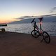 Cannondale Hooligan, 2017 with Pinion P1.12 at the big harbor at sunset in Koper, Slovenia.
