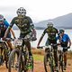 William Majapholo and Keneth Tshukudu during stage 5 of the 2022 Absa Cape Epic Mountain Bike stage race from Elandskloof in Greyton to Stellenbosch, South Africa on the 25th March 2022 © Dom Barnardt / Cape Epic