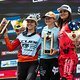 Das Podium der Juniorinnen: Lina Frener (Mitte) gewinnt vor Rosa Zierl (links) und Matilda Melton (rechts).
