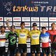 Das Herrenpodium der ersten Etappe: Mani und Henrique Avancini, Alban Lakata und Kristian Hynek, Maxime Marotte und Marcel Guerrini.