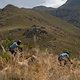 Riders descend the Houw Hoek Pass during stage 2 of the 2022 Absa Cape Epic Mountain Bike stage race from Lourensford Wine Estate to Elandskloof in Greyton, South Africa on the 22nd March 2022.