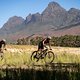 Sofia Gomez Villafane and Haley Batten of team NinetyOne-Songo-Specialized during stage 1 of the 2022 Absa Cape Epic Mountain Bike stage race from Lourensford Wine Estate to Lourensford Wine Estate, South Africa on the 21st March 2022.