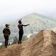 Hannah Bergemann and Tahnee Seagrave check out course during  practice at Red Bull Hardline  in Maydena Bike Park,  Australia on February 23,  2024 // Graeme Murray / Red Bull Content Pool // SI202402230511 // Usage for editorial use only //