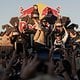 Szymon Godziek, Brandon Semenuk, Tyler McCaul celebrate at Red Bull Rampage in Virgin, Utah, USA on 12 October, 2024 // Bartek Wolinski / Red Bull Content Pool // SI202410130023 // Usage for editorial use only //