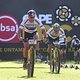 Lars Forster and Nino Schurter of Scott-SRAM MTB-Racing  sprint for the line during stage 4 of the 2019 Absa Cape Epic Mountain Bike stage race from Oak Valley Estate in Elgin, South Africa on the 21st March 2019.

Photo by Shaun Roy/Cape Epic

P