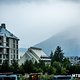 Nebliges Abendwetter über Whistler