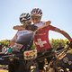 Amy Wakefield and Ariane Luthi of Symbtech ZA take 2nd place during stage 1 of the 2022 Absa Cape Epic Mountain Bike stage race from Lourensford Wine Estate to Lourensford Wine Estate, South Africa on the 21st March 2022. Photo by Gary Perkin