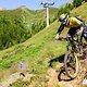 Zwei Aufstiegshilfen unterstütz(t)en in Sölden die Biker nach oben: die Gaislachkogelbahn und die Giggijochbahn... hier ist Ludwig Döhl (GER) bereits wieder auf dem Weg nach unten.