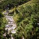 Der Nordkette Singletrail wartet mit ständig wechselnden Bedingung auf. Einmal steinig und verblockt und dann wieder...