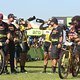 Nino Schurter and Lars Forster of Scott-SRAM MTB-Racing winning the 2019 Absa Cape Epic during the final stage (stage 7) of the 2019 Absa Cape Epic Mountain Bike stage race from the University of Stellenbosch Sports Fields in Stellenbosch to Val de V