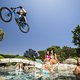 Danny MacAskill leaps over the pool at Hugh Hefner&#039;s Playboy Mansion in Beverly Hills, CA, USA on 9 June 2014.  // Garth Milan/Red Bull Content Pool // 1406652133277-744009240 // Usage for editorial use only //