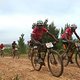 Clement Mabula and Luke Mashiane of Exxaro DMA 2 wear pink in support of Joel Stransky&#039;s LumoHawk Foundation during stage 3 of the 2019 Absa Cape Epic Mountain Bike stage race held from Oak Valley Estate in Elgin, South Africa on the 20th March 2019.