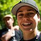 Marine Cabirou hat zum Track Walk ihr strahlendstes Lächeln mitgebracht