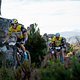 Henrique Avancini and Manuel Fumic of Cannondale Factory Racing chase the lead bunch during stage 5 of the 2019 Absa Cape Epic Mountain Bike stage race held from Oak Valley Estate in Elgin to the University of Stellenbosch Sports Fields in Stellenbos