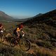 Annika Langvad &amp; Anna van der Breggen of team  Investec-songo-Specialized in Jonkershoek during the final stage (stage 7) of the 2019 Absa Cape Epic Mountain Bike stage race from the University of Stellenbosch Sports Fields in Stellenbosch to Val de 