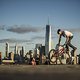 Das Wetter hielt für den Rest der Woche dann doch noch zu uns: Aussicht aus Hoboken über den Hudson River in Richtung Financial Disctrict. Im Hintergrund sieht man den Freedom-Tower, der gemeinsam mit einer Gedenkstätte den Platz der früheren World T