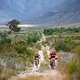 Leading ladies during stage 5 of the 2022 Absa Cape Epic Mountain Bike stage race from Elandskloof in
Greyton to Stellenbosch, South Africa on the 25th March. 2022. Photo Sam Clark/Cape Epic